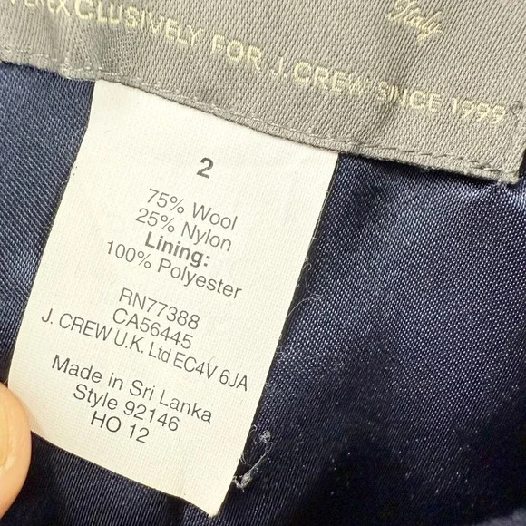 J.Crew Italian Double Cloth Wool Blend Car Coat Size‎ 2 Navy Blue Jacket Women - Picture 7 of 8